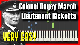 🎹 How to Play Colonel Bogey March  Lieutenant Ricketts ✔️  【2022】Easy Piano Tutorial Synthesia [upl. by Marlene]