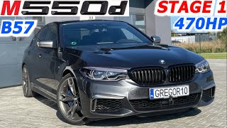 BMW G30 M550D 470HP B57D30S0 STAGE 1 GREGOR10 ChipTuning Acceleration Racelogic Dragy Times 0100kmh [upl. by Patrich]