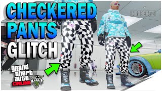 GTA 5 Checkerboard Pants EASY Outfit Glitch Unlock Secret Checkerboard Pants Clothing in GTA Online [upl. by Oria]