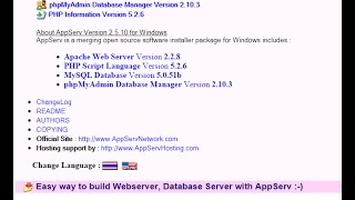 install appserv 2510 in windows 8 [upl. by Rehposirhc]