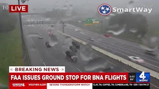 FAA issues ground stop for BNA flights [upl. by Eniluap]