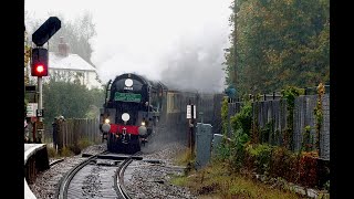 35028 Clan Line through Tisbury Station at speed [upl. by Manara]