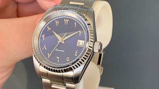 New 36mm WatchampStyle Case Arabic Datejust Seiko Mod [upl. by Aynotahs]