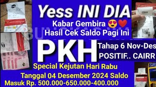 NAH INI DIA HASIL CEK SALDO PKH TAHAP 6 PAGI INI SPECIAL RABU 04 DESEMBER POSITIF MULAI CAIR [upl. by Veejar885]