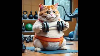 Obese cat decides to go to the gym 😼💪💪💪 [upl. by Nnywg]