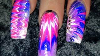 No Water Needed  Lavender Diva DIY Drag Marble nail art Tutorial [upl. by Hersh269]