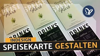 InDesign Tutorial Speisekarte für den Gastronomiebedarf gestalten und drucken mit Unboxing [upl. by Marjorie]