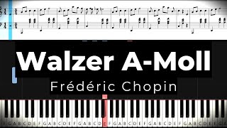 Walzer AMoll  Frédéric Chopin mit Noten ♥ Original Piano Tutorial SLOW amp FAST ♫ Felicitas Falke ♫ [upl. by Neenaej]