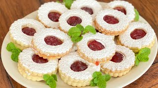 Cookies With Strawberry Jam Recipe Sablés à la Confiture [upl. by Balbinder849]