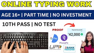 TYPING WORK FROM HOME JOBS  NO TEST  ONLINE TYPING WORK  NO INVESTMENT  ONLINE EARNING 2024 [upl. by Drawets]