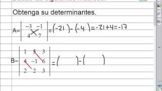 Determinante de una Matriz 2x2 y 3x3 [upl. by Yenduhc]