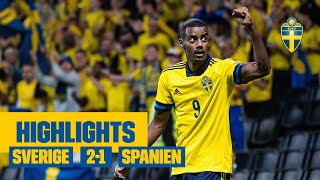 Highlights Sverige  Spanien 21  VMkval  Isak och Claesson gör mål [upl. by Eiknarf]