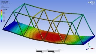 ANSYS 170 Tutorial  3D Bridge Truss with Surface Body Platform [upl. by Rudwik]