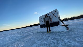 Homemade camper ice shack overview [upl. by Afrikah]