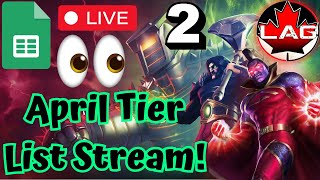 PART2 Working On April Tier List Live Come Help Out New Serpent amp Destroyer Rebalanced Gladiator [upl. by Nnylrefinnej477]