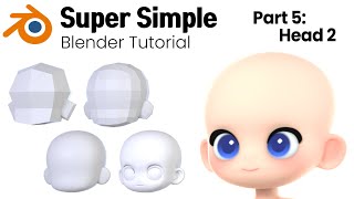 Blender Character Modeling Tutorial  05 Head Part 2 [upl. by Otilesoj]