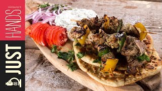 Greek pork souvlaki  Akis Petretzikis [upl. by Legim]