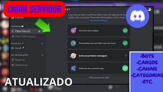 COMO CRIAR UM SERVIDOR NO DISCORD PROFISSIONAL ATUALIZADO  Fácil [upl. by Welton536]