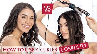 How To Curl Hair With A Curling Wand  VS Sassoon [upl. by Drawyeh]