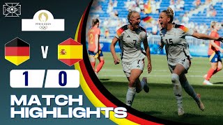 Deutschland vs Spanien  10  Zusammenfassung  Olympia 2024 Frauenfußball  deutschland spanien [upl. by Kemble]