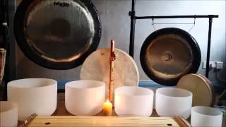 Live Sound Bath Meditation with Crystal Bowls Gongs Shammanic Drumming [upl. by Shalne839]