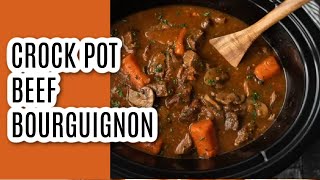 CROCKPOT BEEF BOURGUIGNON RECIPE [upl. by Ahsekal]