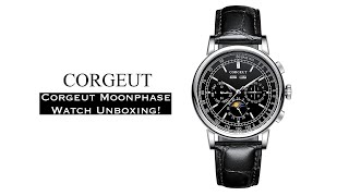 AliExpress Watch Unboxing  Corgeut Moonphase Annual Calendar Patek Philippe 5270 Homage [upl. by Ungley818]