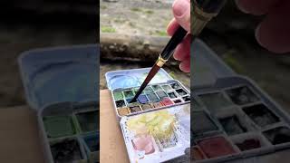 Plein Air Watercolor Beginner Painting 🖼 Watercolour Outside Ocean View [upl. by Olegna]