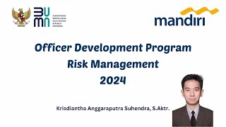 Officer Development Program ODP Risk Management Bank Mandiri 2024  Krisdiantha Anggaraputra S [upl. by Aerdnaid]