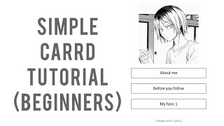 Simple「 carrdco 」tutorial ✰ buttons multiple pages and more [upl. by Avehs]