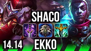 SHACO vs EKKO JGL  Rank 1 Shaco 2449 Godlike 35k DMG  NA Challenger  1414 [upl. by Leler]