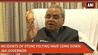 Incidents of stone pelting have come down JampK Governor [upl. by Burhans]