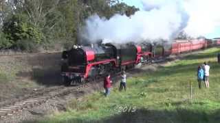 Australian Steam Trains R761 amp R707 Double R class to Traralgon 2014 [upl. by Cristen412]