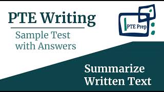 PTE Writing Practice Free  Summarize Written Text  Sample test with answers pte [upl. by Grevera]