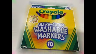 Crayola UltraClean Washable Markers 10 [upl. by Eatnohs287]