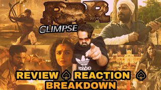 RRR GLIMPSE  REVIEW  REACTION  BREAKDOWN  SS RAJAMOULI  JR NTR  RAM CHARAN  AJAY DEVGN  ALIA [upl. by Daggna]