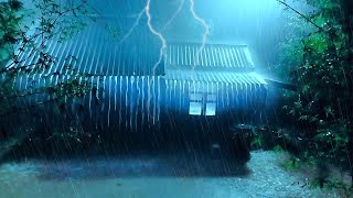 Relaxing Heavy Rain amp Thunderstorm Ambiance on a Tin Roof [upl. by Romaine]