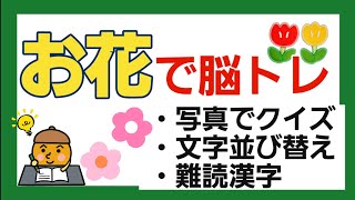 【高齢者施設向け・脳トレ】お花クイズで脳トレ！！！ゆったりペースで脳トレ！！！しっかりじっくり取り組みましょう！！！ [upl. by Abate725]