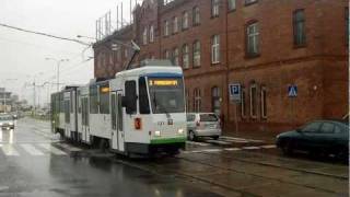 Szczecin Polen Vorbeifahrt vom umgebauten Tatra KT4D am Hbf 720pHD [upl. by Anelahs]