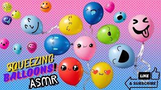 TICKLE ASMR BALLOON SOUND EFFECT  Squeezing Tickling Slime Balloons Sounds  Emoji Latex Balloon [upl. by Smiga]