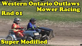 Western Ontario Outlaws Mower Racing Super Modified Rd 01 Oct 2024 [upl. by Daza]