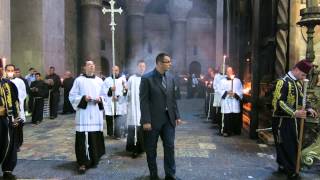 Church of The Holy Sepulchre Jerusalem Franciscan Solemn Procession [upl. by Ainattirb]