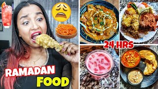 I ate RAMADAN Special FOOD for 24 Hours Challenge  IFTAR Recipe amp ZAKARIA Street Food Challenge [upl. by Nelhsa]