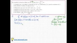 étudier une fonction définie par une intégrale  Maths  Terminale S Exercice Bac très important [upl. by Nali]