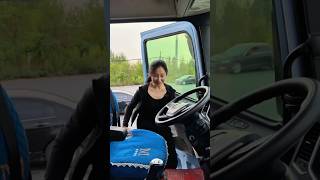 female truck driving shorts subscribe newsong djgan tractor trending jcb viralshort love [upl. by Eillil]