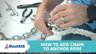 ⚓️ Add Anchor Chain for Better Holding  Seizing or Mousing the Shackle  BoatUS [upl. by Leilah]