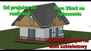 Projekt domu 35m2 na zgłoszenie  projekt domu szkieletowego [upl. by Nnylak49]