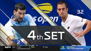 Novak Djokovic vs Laslo Djere US Open 3rd Rd [upl. by Beilul]