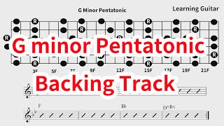 G minor Pentatonic Backing Track  funky 16th beat KNOW YOUR FINGERBOARD [upl. by Bodwell996]