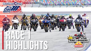 MotoAmerica Mission King of the Baggers Race 1 Highlights at Daytona 2022 [upl. by Naamana]